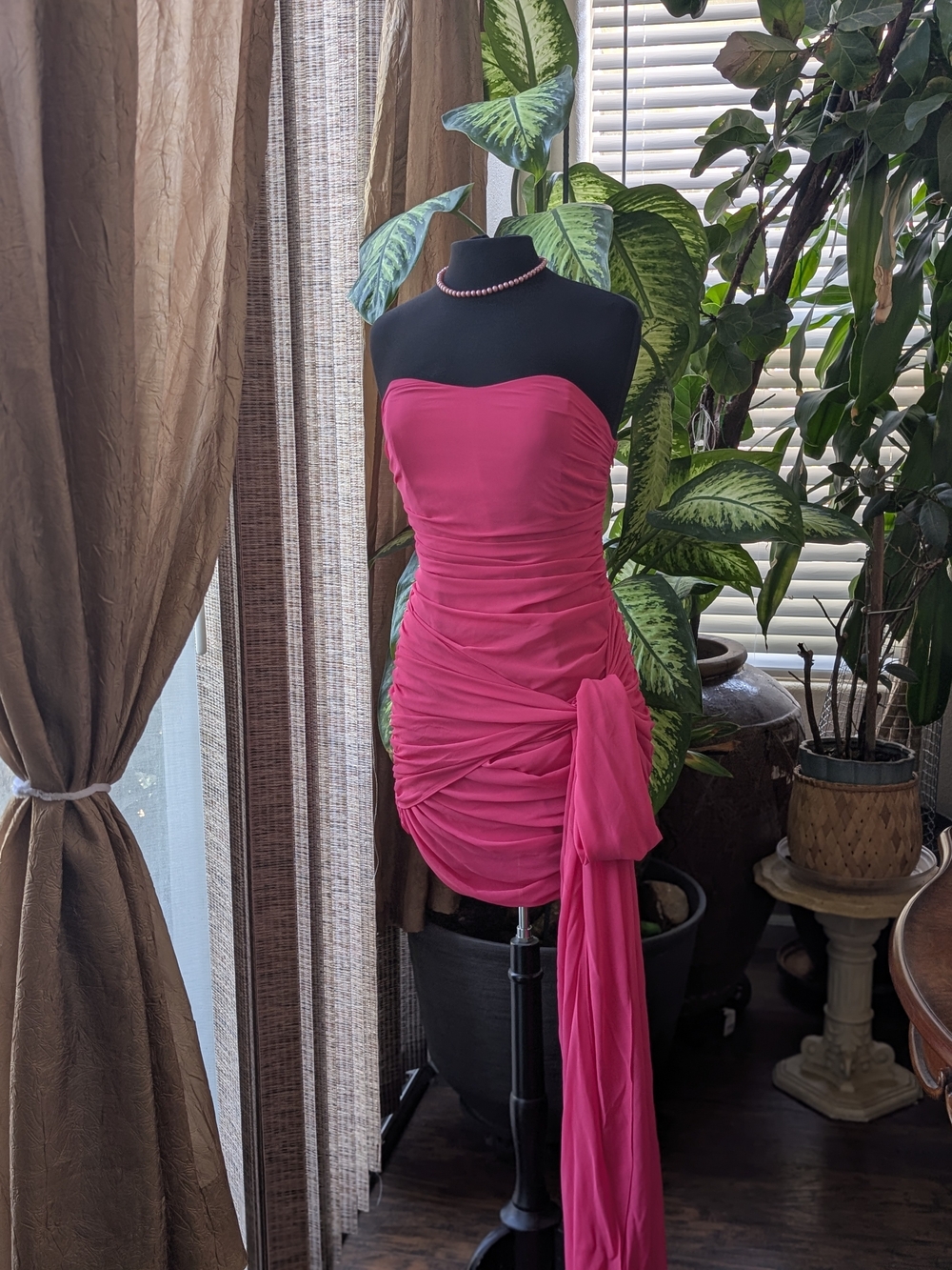 Zara Barbie Collection Mattel Draped Short Dress Pink Womens Small Bodycon NWT